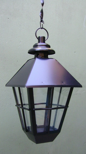Imagen 4 de 6 de Lampara Farol Jardin Colgante 1 Luz Inoxidable 829