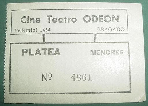 Entrada Antigua Platea Cine Teatro Odeon Ciudad De Bragado