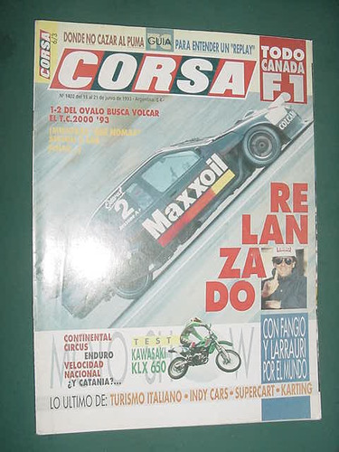 Revista Corsa 1402 Formula Uno Test Moto Kawasaki Klx 650
