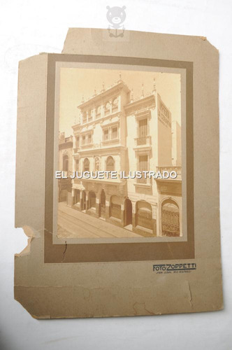 Antigua Foto Carton Rosario Circa 1920 Comercio Edificio