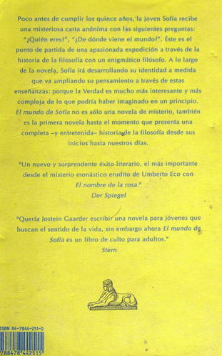 Imagen 2 de 2 de El Mundo De Sofia - Gaarder Jostein