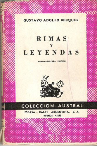 Rimas Y Leyendas De Gustavo Adolfo Becquer