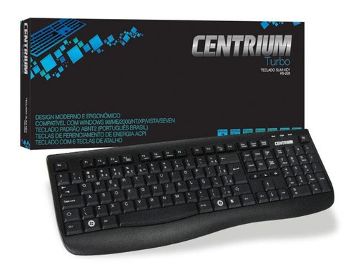 Teclado Centrium Acessorios Kb-2128 Preto Usb Abnt2