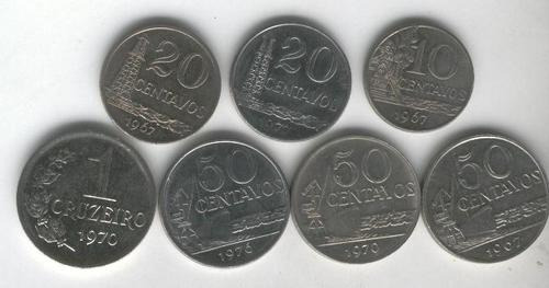 Serie De 7 Monedas De Brasil Sin Circular 1967 A 1979
