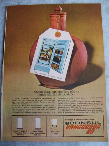 Propaganda Antiga Refrigerador Consul Vanguarda 66