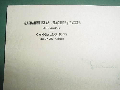 Papel Membrete Garbarini Islas Maguire Dassen Abogados 1930