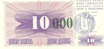 Comprar Billete Bosnia De 10000 Dinara Año 1993 Sin Circular