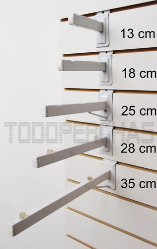 20 Mensulas De 35 Cm Para Repisas Estantes Panel Ranurado