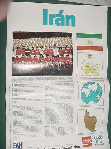 Poster Publicidad Coca Cola Mundial Argentina 1978 Iran