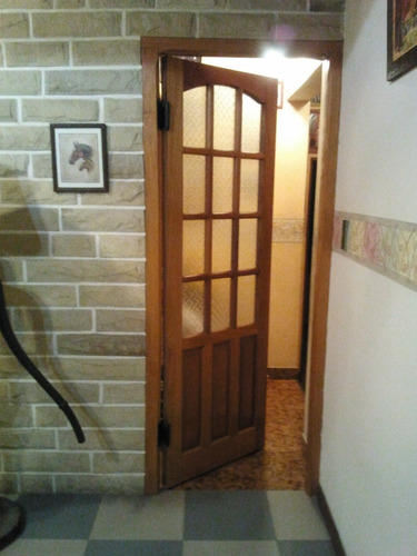 Puerta  De Madera Medio Vidrio  70x200 M/madera Extra Porch