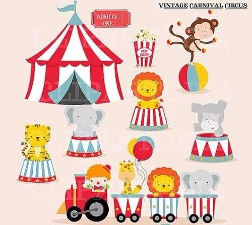 Kit Imprimible Circo Carnaval Imagenes Clipart