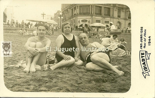 Antigua Foto Postal Mar Del Plata 1944 Iriarte Playa