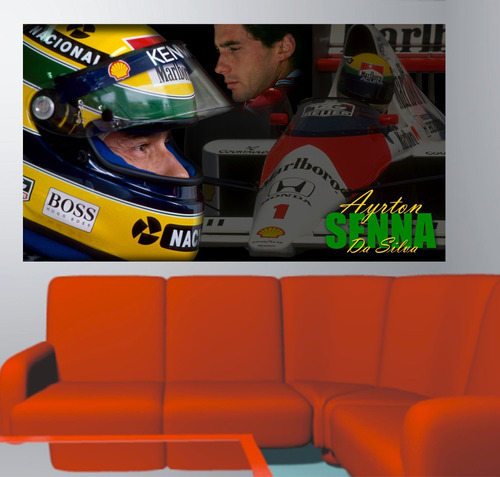 Adesivo De Parede Corrida Fórmula 1 Piloto Ayrton Senna