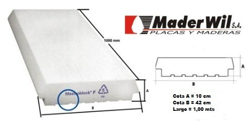 Imagen 4 de 5 de Ladrillo Sapo De Telgopor , Bloque 10 Cm X 42 Cm X 1,00 Mts