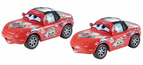 SUPER FAN MIA AND TIA ミア　ティア　カーズ ミニカー Disney Cars Carros - Lightning Mcqueen Super Fan Mia & Tia