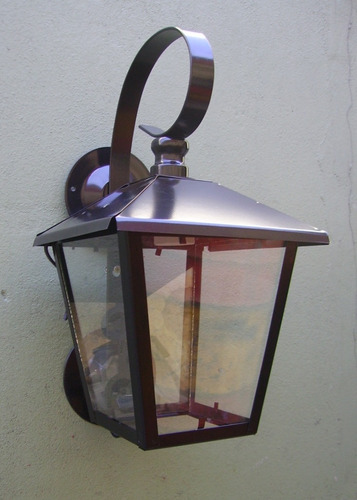 Imagen 4 de 6 de Lampara Farol Colonial Pared Jardin Exterior Inoxidable 528