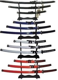 Set De 3 Katanas Samurai Con Base Nuevas Acero 440