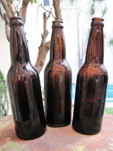 Antigua Botella Porron  Cerveza Vidrio Caramelo Luigi1910