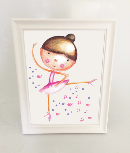 Imagen 2 de 3 de Decoración Cuadros Infantiles Ballet Linda Wall