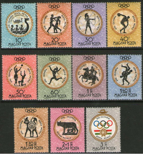 Hungría Serie X 11 Sellos Mint Olimpíadas De Roma Año 1960 