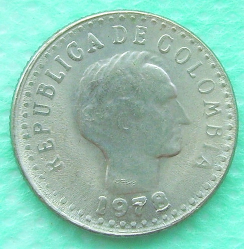 Error ! Moneda Colombia A. U.10 Cent 1978 Die Chip Die Crack