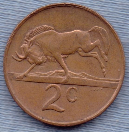 Sudafrica 2 Cents 1970 * Ñu Negro *