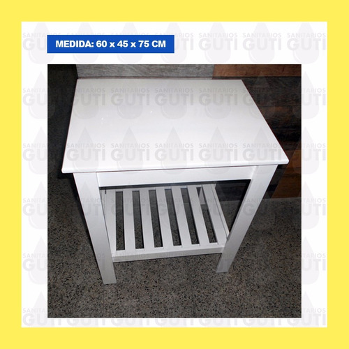 Combo Vanitory Blanco Bacha Vidrio Apoyo Espejo Pico Cisne