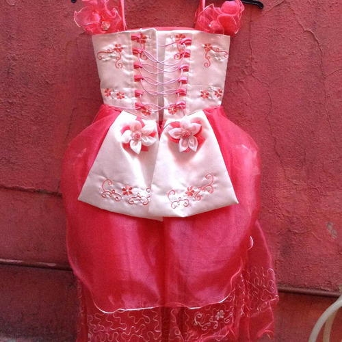 Vestido De 3 Años Para Presentacion Col. Coral (Usado)