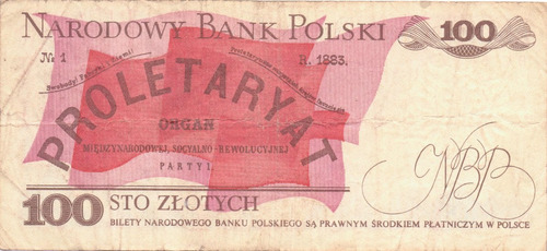 Polonia 100 Zlotych 1988 * Organo Proletariado *