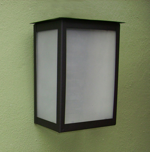 Imagen 3 de 6 de Lampara Farol Pared Exterior Vidrio Arenado + Led 10w 2000