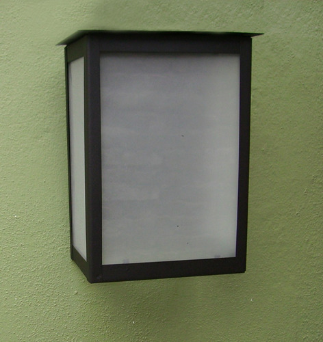Imagen 4 de 6 de Lampara Farol Pared Exterior Vidrio Arenado + Led 10w 2000