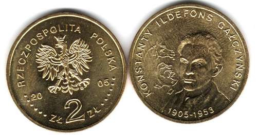 Moneda De Polonia Año 2005 Galczynski Sin Circular