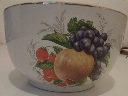 Antiguo Bowl De Frutas Ceramica Porcelana