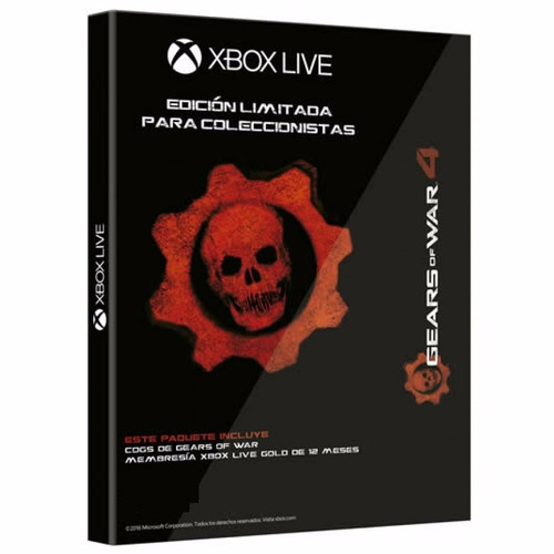 Xbox Live 12 Meses Suscripcion Gold Gears Of War 4 Cog Tags 