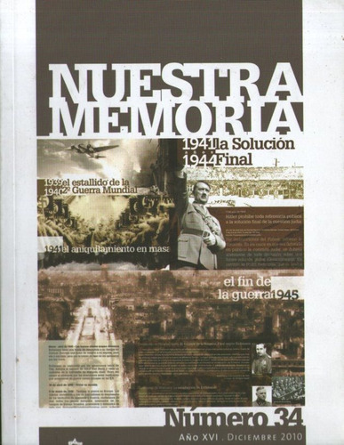 Revista Nuestra Memoria 34 Dic 2010 Museo Del Holocausto