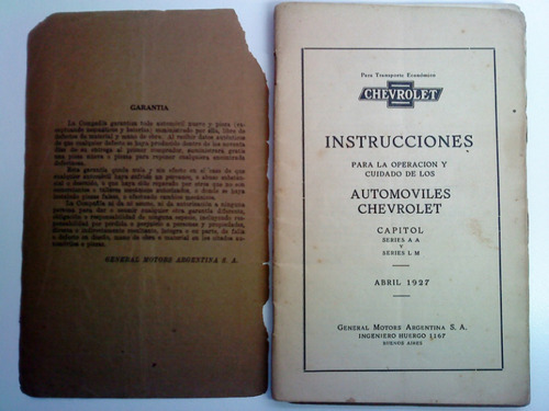 Manual De Uso 100% Original: Chevrolet Capitol 1927