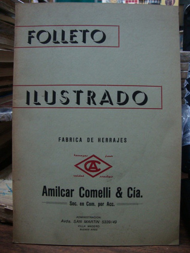 Folleto Ilustrado Fabrica De Herrajes. Amilcar Comelli