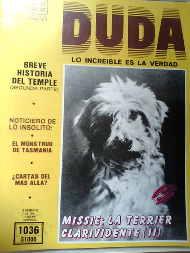 Missie La Terrier Clarividente (ii) Duda No1036 Indice