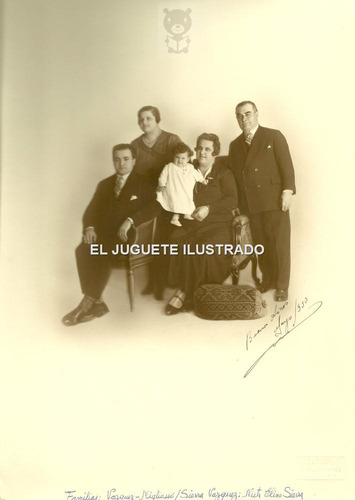 Foto Grande Familia Bixio 1930 Con Portafoto Antigua