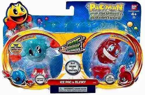 Kit 2 Bonecos Pac Man Panic Spinners Bandai Ice Pac & Blinky