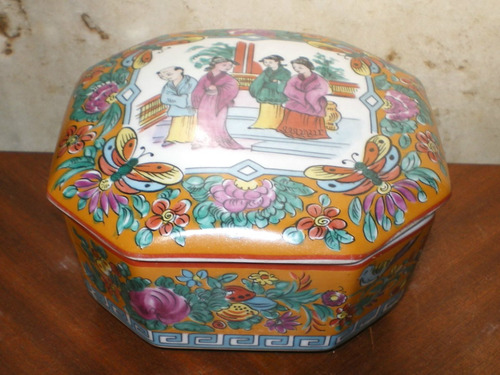 Caja Alhajero Caramelera Bombonera Porcelana Oriental Antig