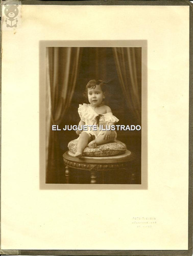 Retrato Beba Gigia Estudio C/ 1910 Con Portafoto Grande Moda