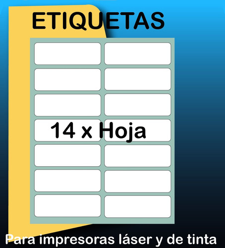 Imagen 5 de 7 de 750 Etiquetas Autoadhesivas De 6.7 X 2.5cm Precortadas 30/h
