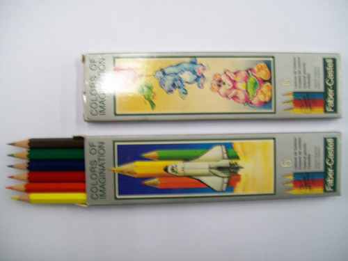 Antiguo Lápiz Faber Color X6 Largo -década 80'- Ind.nacional