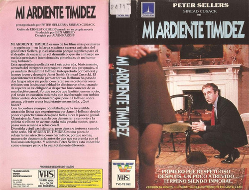 Mi Ardiente Timidez Vhs Peter Sellers Sinead Cusack Hoffman