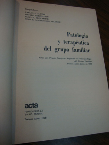 Imagen 2 de 6 de Patologia Y Terapeutica Del Grupo Familiar. Sluzki, Carlos E
