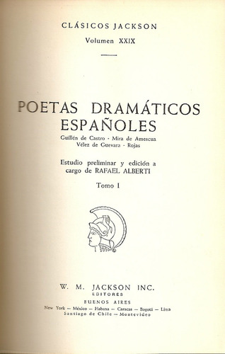 Poetas Dramaticos Españoles ( 2 Tomos ) - Edic. Jackson