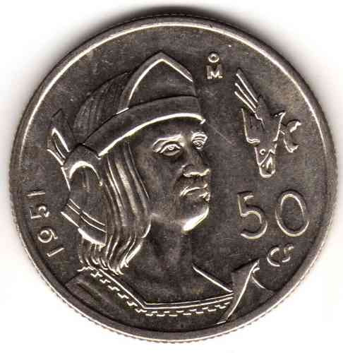 Moneda De Mejico Plata Año 1951 Cuauhtemoc Sin Circular
