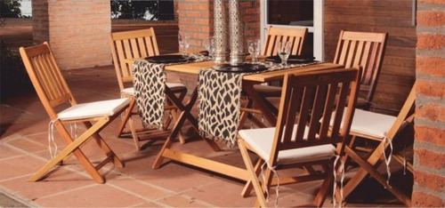 Imagen 6 de 7 de Mesas Jardin Exterior Madera Eucalipto Plegable 140x80 Tucan