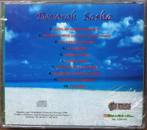 Devorah Sasha. Cd Original, Nuevo